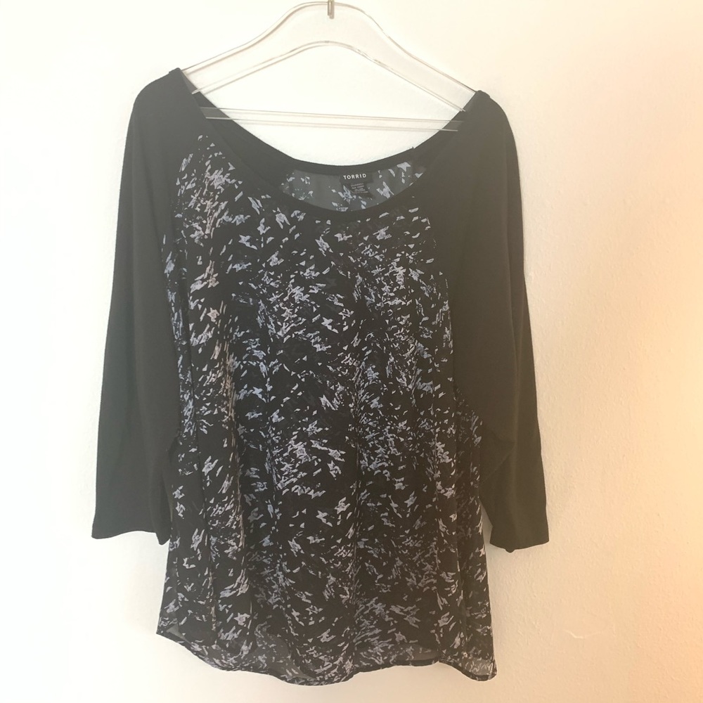 torrid size 2 Ragland Style Burnout Tee Black